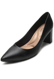 Beira Rio 4241-200 Pointy Toe Block Heel Pump in Black Napa