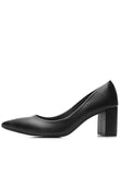 Beira Rio 4241-200 Pointy Toe Block Heel Pump in Black Napa