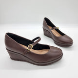 Beira Rio 4299-101 Mary-Jane Wedge in Coffee Napa