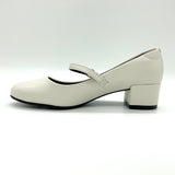 Beira Rio 4301-101 Low Heel Mary-Jane Pump in Off White Napa