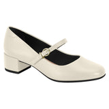 Beira Rio 4301-101 Low Heel Mary-Jane Pump in Off White Napa