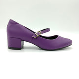 Beira Rio 4301-101 Low Heel Mary-Jane Pump in Violet Napa