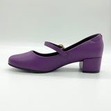 Beira Rio 4301-101 Low Heel Mary-Jane Pump in Violet Napa