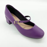 Beira Rio 4301-101 Low Heel Mary-Jane Pump in Violet Napa