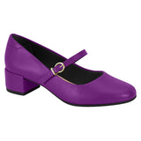 Beira Rio 4301-101 Low Heel Mary-Jane Pump in Violet Napa