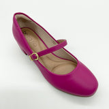 Beira Rio 4301-101 Low Heel Mary-Jane Pump in Magenta Napa