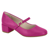 Beira Rio 4301-101 Low Heel Mary-Jane Pump in Magenta Napa