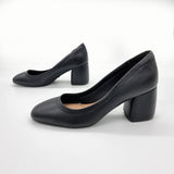 Beira Rio 4304-100 Block Heel Pump in Black Napa