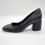 Beira Rio 4304-100 Block Heel Pump in Black Napa