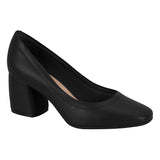 Beira Rio 4304-100 Block Heel Pump in Black Napa