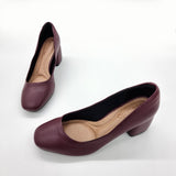 Beira Rio 4304-100 Block Heel Pump in Wine Napa