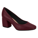 Beira Rio 4304-100 Block Heel Pump in Wine Napa