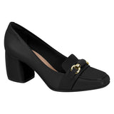 Beira Rio 4304-104 Block Heel Loafer Pump in Black Napa