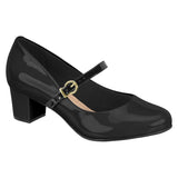 Beira Rio 4777-475 Low Heel Mary-Jane Pump in Black Patent