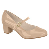 Beira Rio 4777-475 Low Heel Mary-Jane Pump in Beige Patent