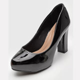 Beira Rio 4788-300 Block Heel Pump in Black Patent