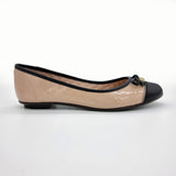 Moleca 5027-1407 Round Toe Ballerina Flat in Beige/Black