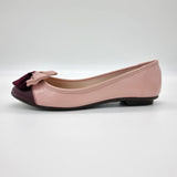 Moleca 5027-1445 Round Toe Ballerina Flat in Pink/Wine