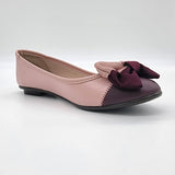 Moleca 5027-1445 Round Toe Ballerina Flat in Pink/Wine