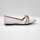 Moleca 5301-363 Pointy Toe Ballerina Flat in White