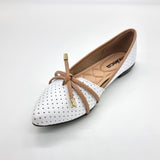 Moleca 5301-363 Pointy Toe Ballerina Flat in White