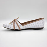 Moleca 5301-363 Pointy Toe Ballerina Flat in White
