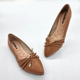 Moleca 5301-363 Pointy Toe Ballerina Flat in Camel