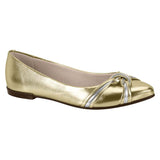 Moleca 5301-375 Pointy Toe Flat in Gold Napa