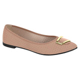 Moleca 5727-116 Pointy Toe Flat in Nude