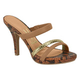 Vizzano 6210-1031 High Heel Strappy Mule Sandal in Camel