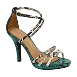 Vizzano 6210-1034 High Heel Strappy Sandal in Multi Emerald