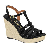 Vizzano 6283-2100 Wedge Sandal in Black Patent