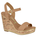 Vizzano 6283-4700 Wedge Sandal in Camel Napa