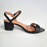 Vizzano 6291-900 Low Heel Sandal in Black Glitter