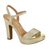 Vizzano 6292-200 High Heel Platform Sandal in Golden Shimmer