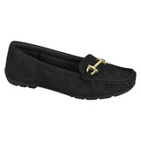 Modare 7035-641 Classic Flat Moccasin in Black Napa