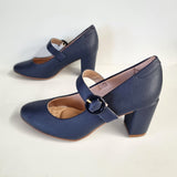 Modare 7377-106 Block Heel Mary-Jane Pump in Navy