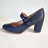 Modare 7377-106 Block Heel Mary-Jane Pump in Navy