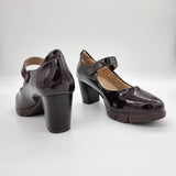 Modare 7384-201 Block Heel Mary-Jane Pump in Cocoa Patent