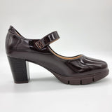 Modare 7384-201 Block Heel Mary-Jane Pump in Cocoa Patent