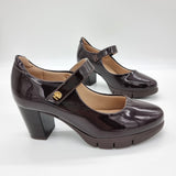 Modare 7384-201 Block Heel Mary-Jane Pump in Cocoa Patent