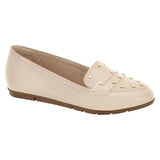 Modare 7385-104 Round Toe Flat Loafer in Cream Napa