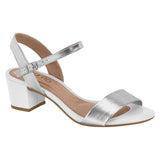 Beira Rio 8246-1176 Low Heel Sandal in White/Silver