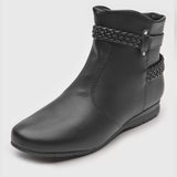 Beira Rio 9073-105 Flat Ankle Boot in Black Napa