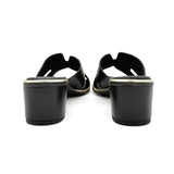 Beira Rio 8379-251 Block Heel Slip-On Sandal in Black Napa