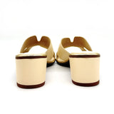 Beira Rio 8379-251 Block Heel Slip-On Sandal in Cream Napa