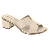 Beira Rio 8379-251 Block Heel Slip-On Sandal in Cream Napa