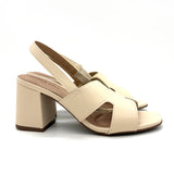 Beira Rio 8436-231 Block Heel Sandal in Cream