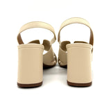 Beira Rio 8436-231 Block Heel Sandal in Cream