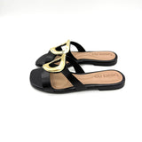 Beira Rio 8560-101 Slip-on Flat Sandal in Black